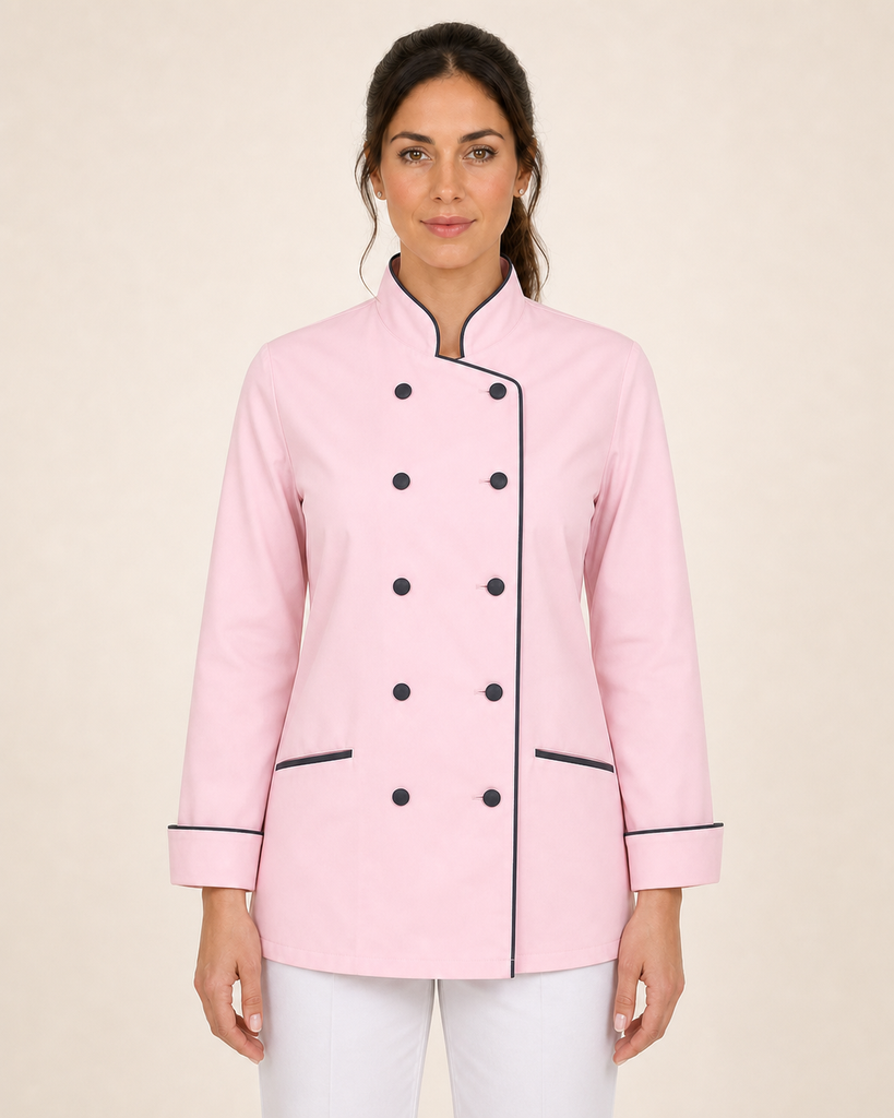 Jaleca Cookie Pink senhora vista de frente