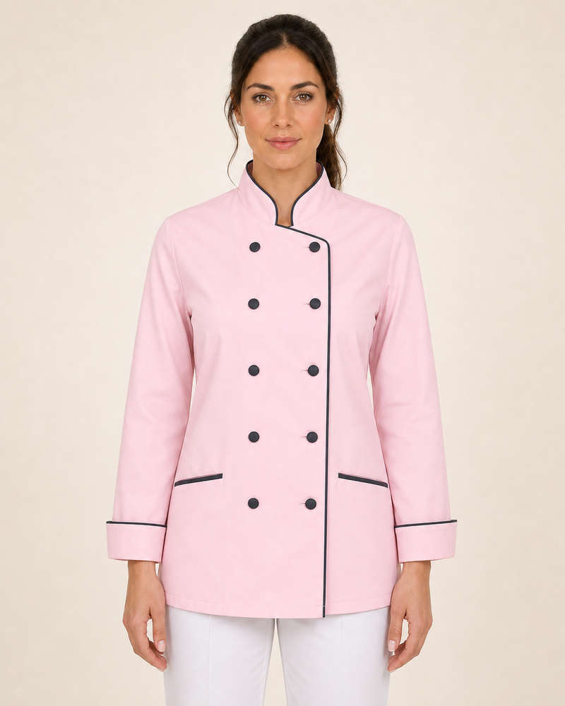 Jaleca Cookie Pink senhora vista de frente