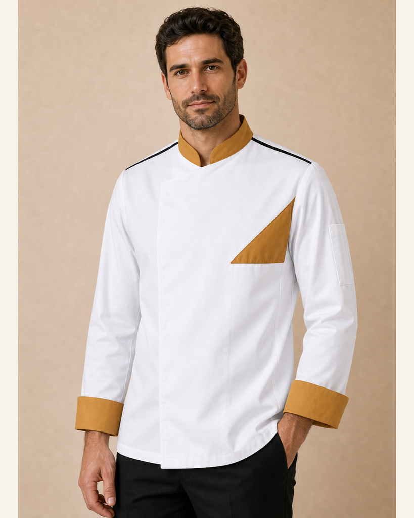 Jaleca Gold homem - frente com modelo