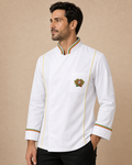 Jaleca Portuguesa homem branca - lateral com modelo
