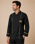 Jaleca Portuguesa homem preta - lateral com modelo